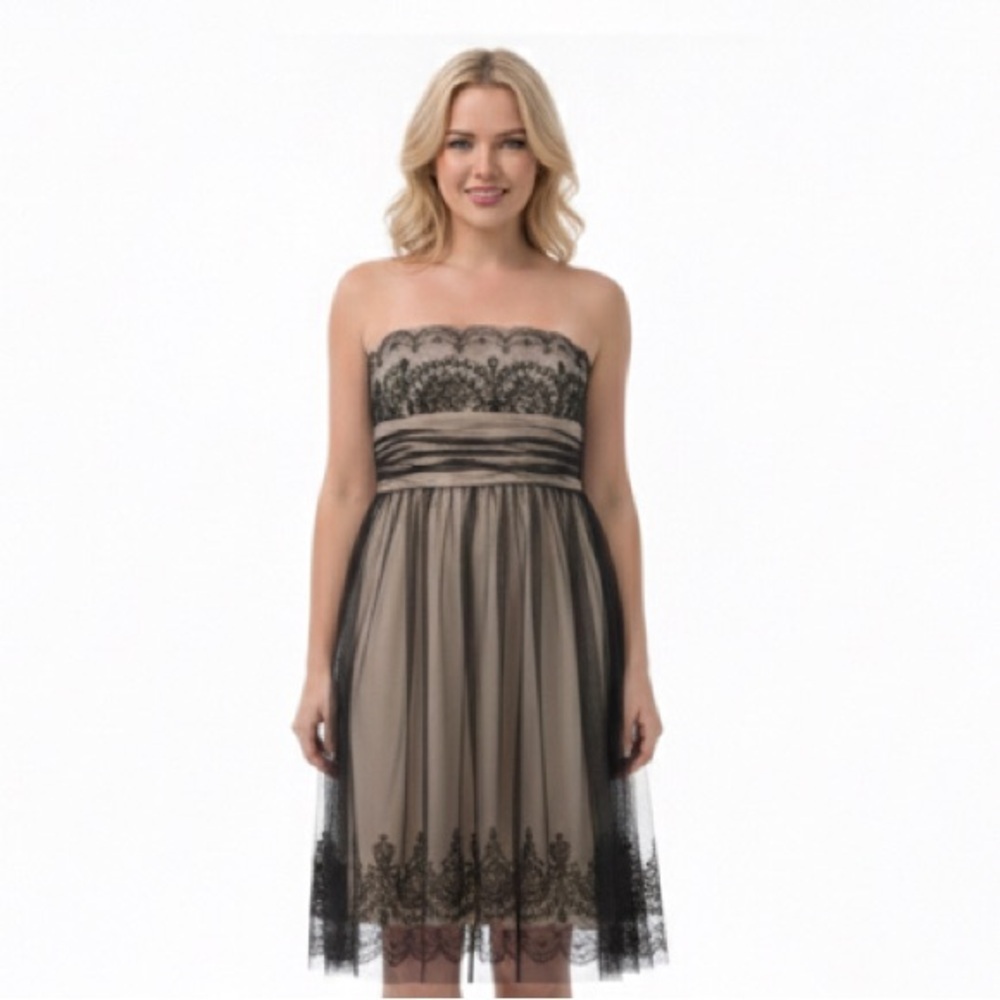 David’s Bridal size 4 black tulle cocktail dress